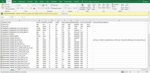 Figure 2 - Example spreadsheet for adding series