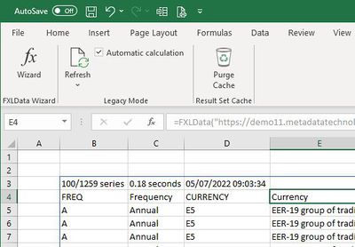 FXLData Excel ribbon